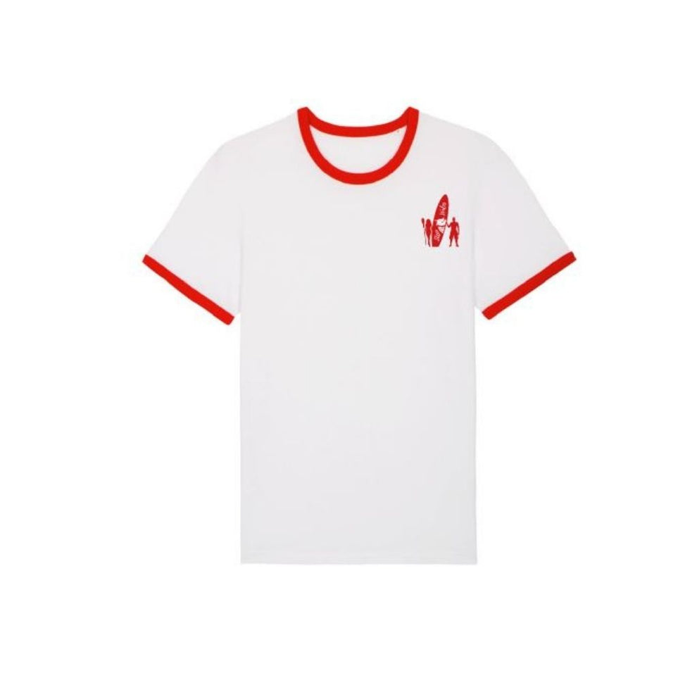 SUP Wales Organic Cotton Unisex T-Shirt - Red/White Trim